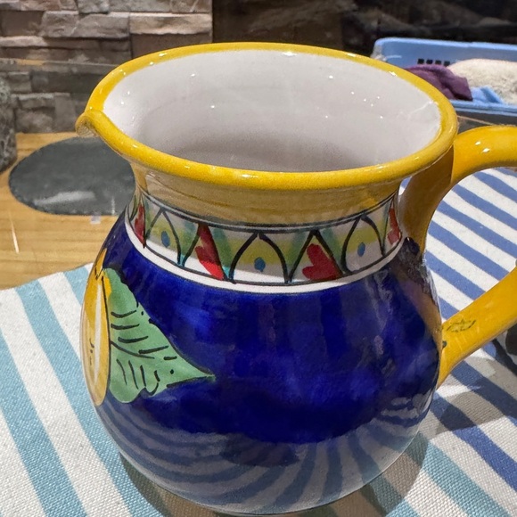 🍷 Hand-Painted Italian Amalfi Coast Lemon Ceramic Pitcher Vase - One of a Kind - Picture 15 of 15